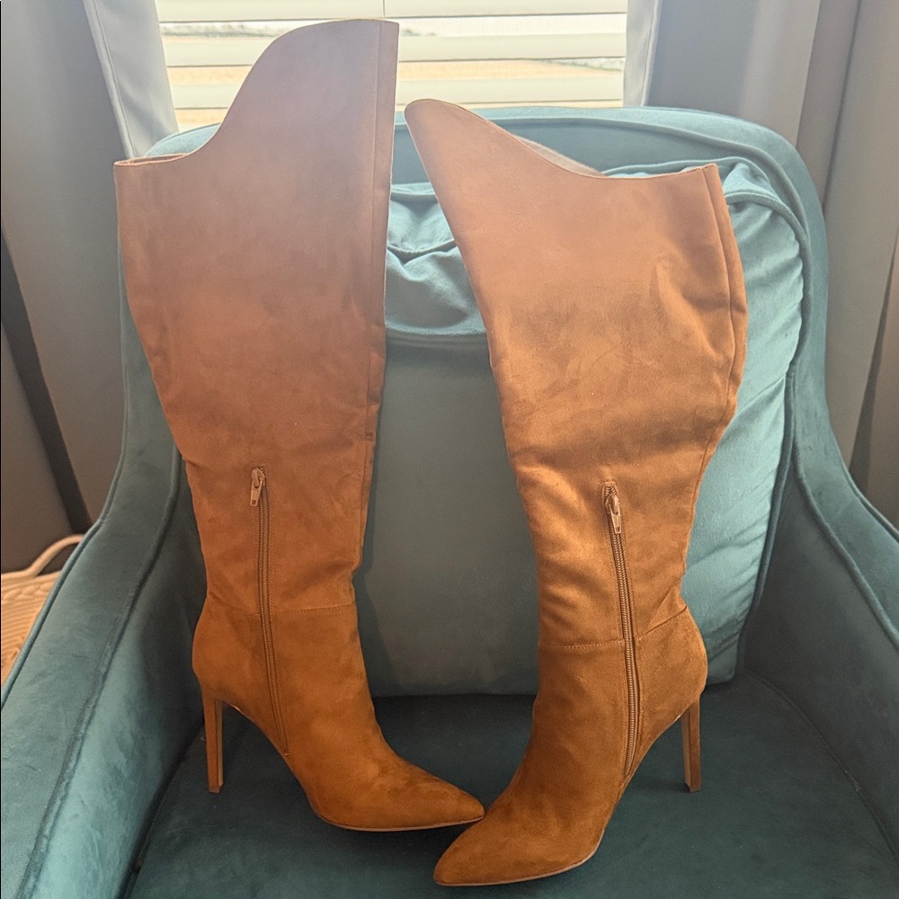 Nine West Tan Over the Knee Boots